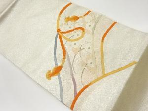 菊に組紐・紅葉模様刺繍名古屋帯